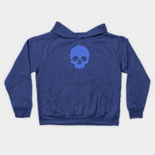 Blue Repeating Pattern in a Skull Kids Hoodie